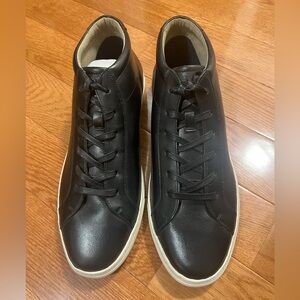 Black Leather Men's Sneakers